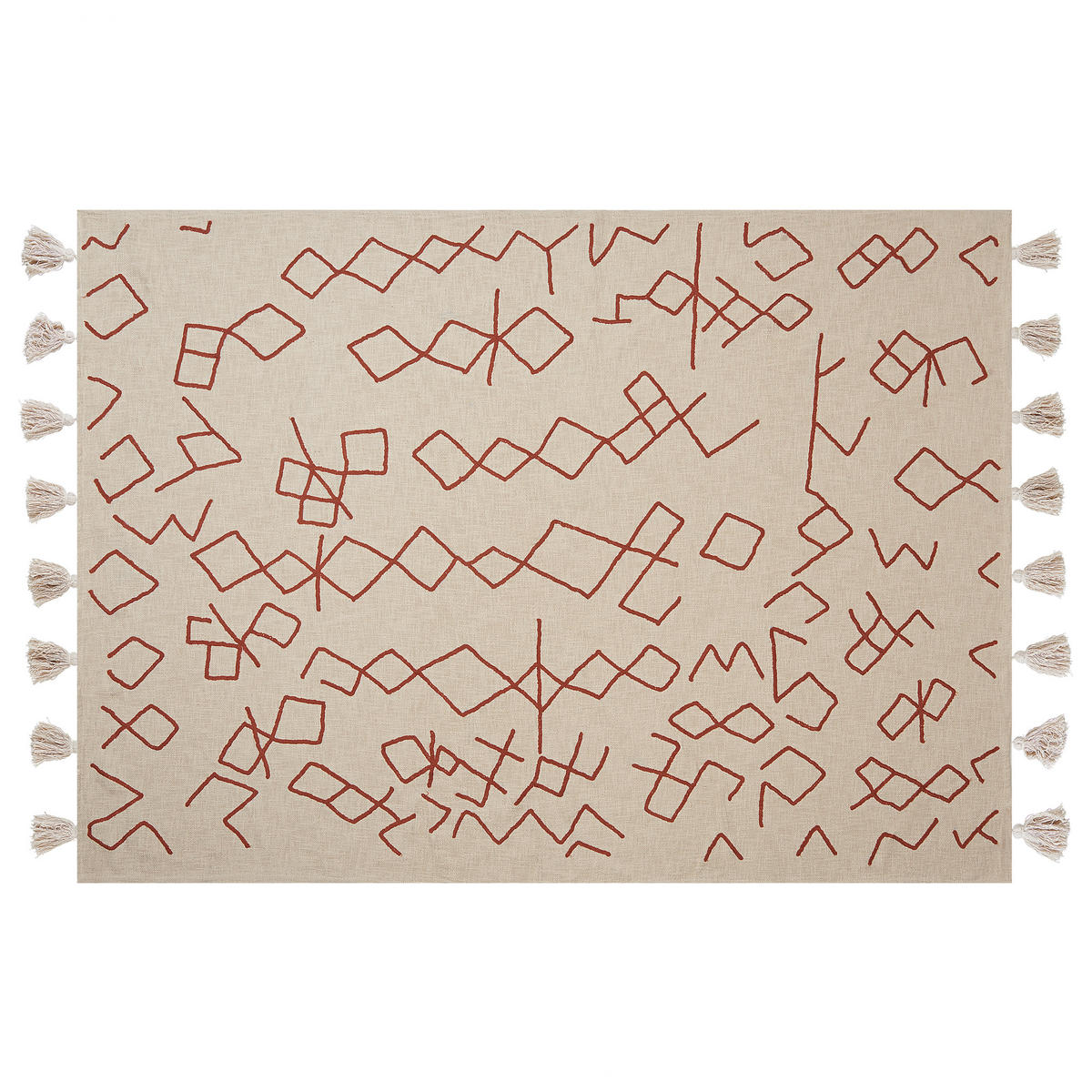 DECKE Beige Bhiwani 130/180 cm - Beige, Naturmaterialen/Textil (130/180cm) - Beliani