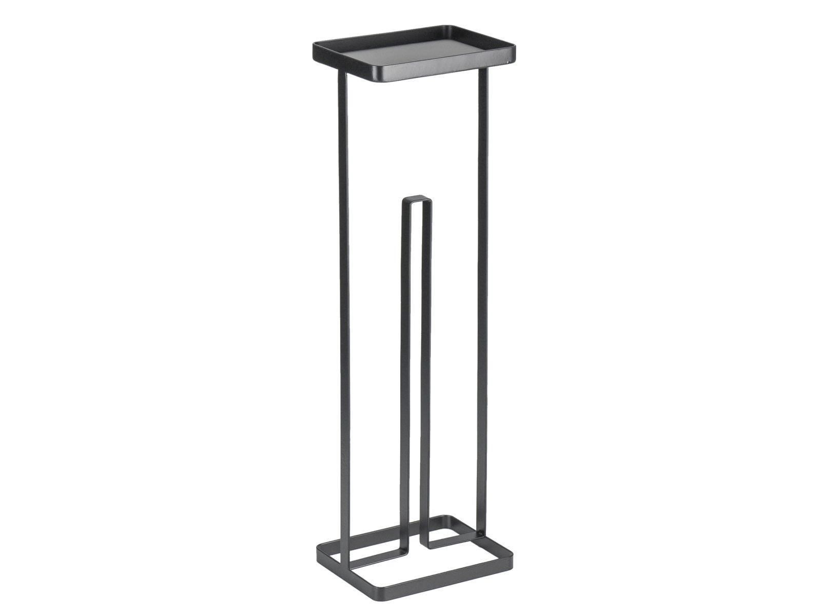 TOILETTENPAPIERSTÄNDER Tower weiß 16/52/12 cm mit Ablage - Schwarz, Metall (12/52/16cm) - Yamazaki