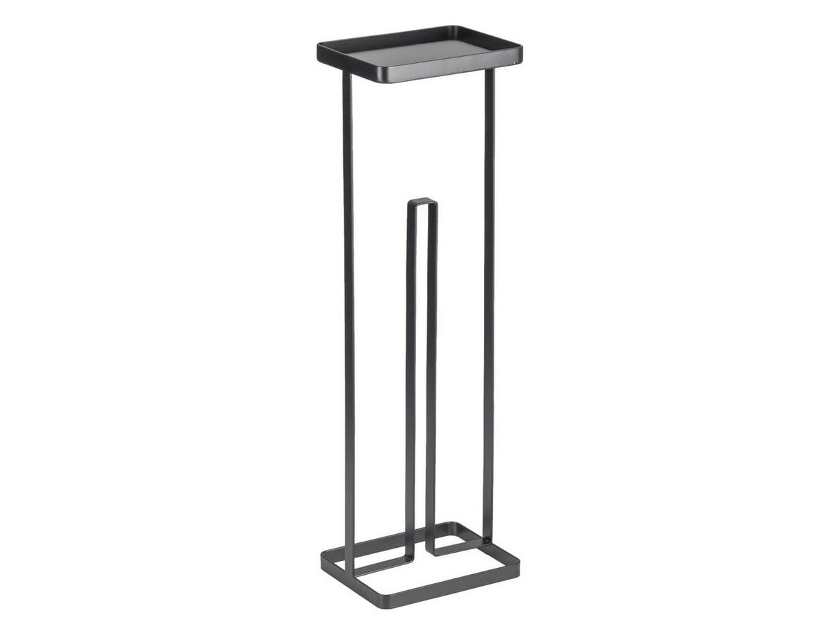 TOILETTENPAPIERSTÄNDER Tower weiß 16/52/12 cm mit Ablage - Schwarz, Metall (12/52/16cm) - Yamazaki