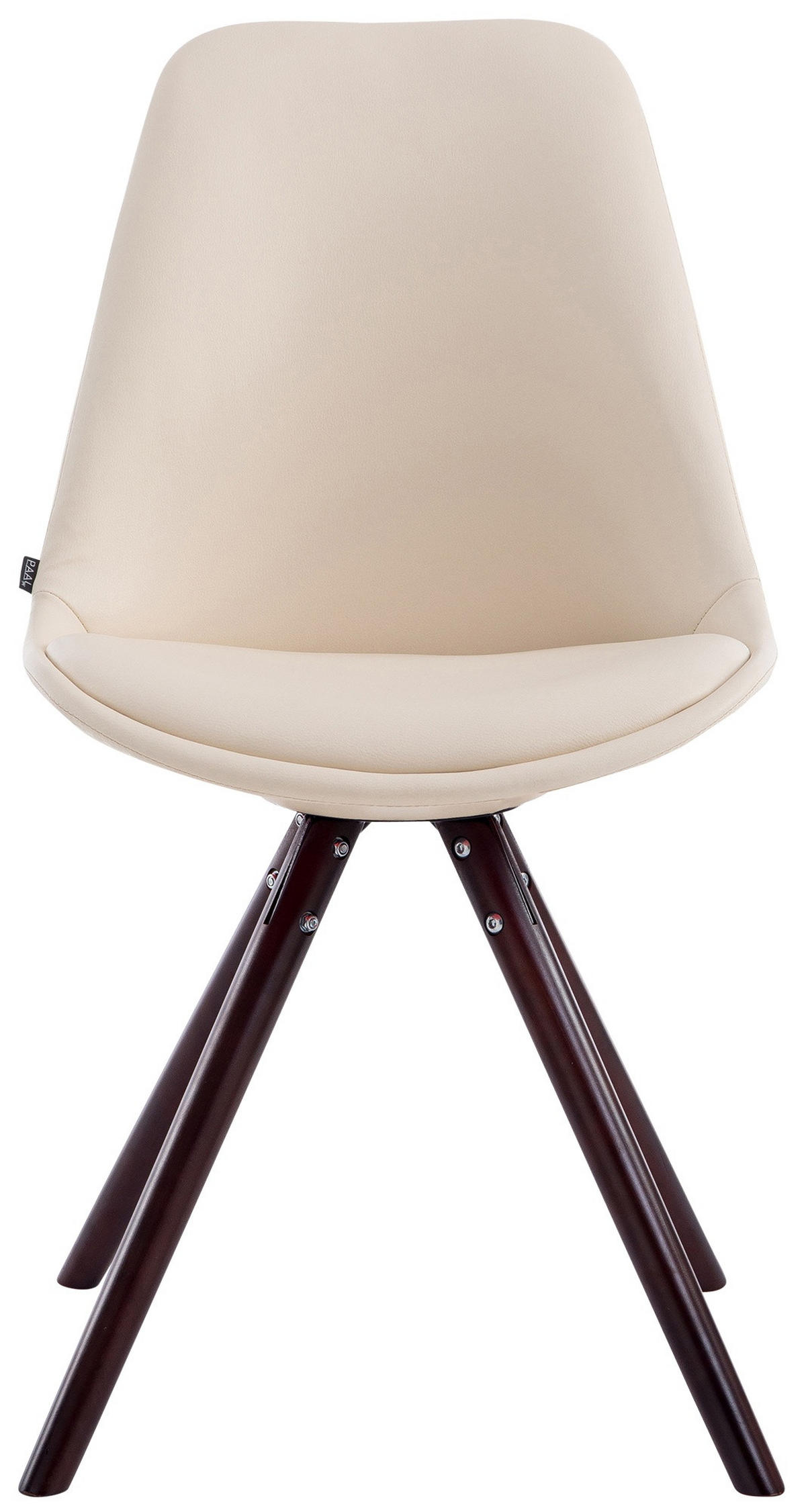 STUHL Lederlook creme - Creme/Cappuccino, Holz/Textil (48/84/56cm) - CLP