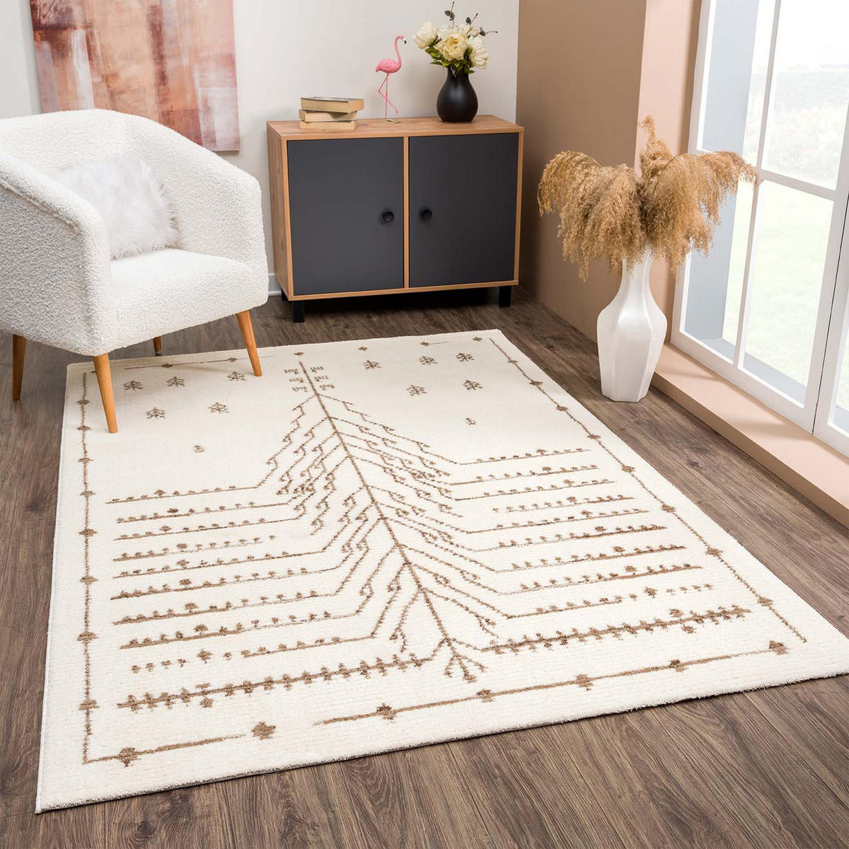 KURZFLOR-TEPPICH April 2308 Creme 160x230 cm - Creme, Textil (160/230cm) - carpet city