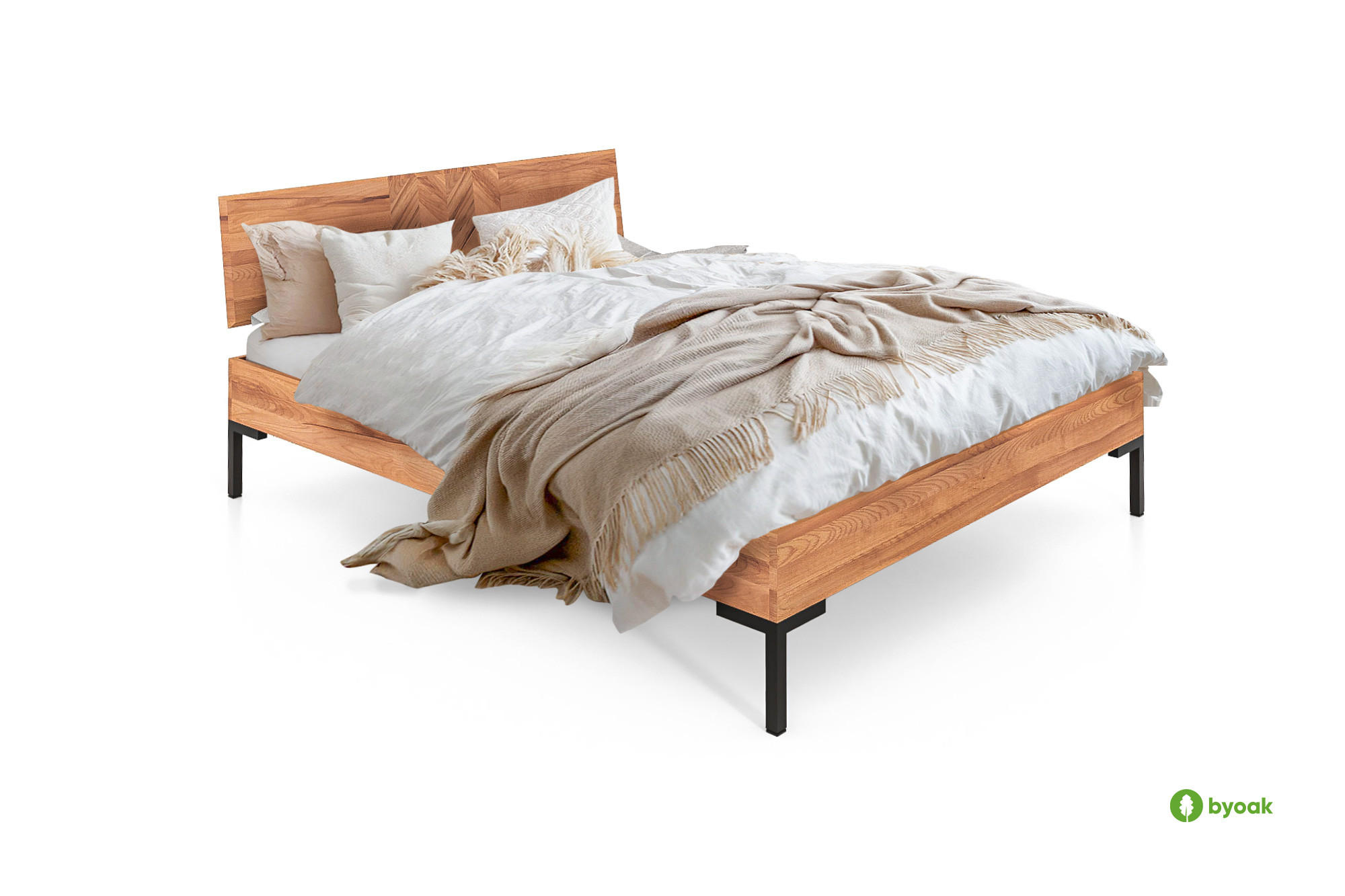 BETT LEON 2 200x220 Kernbuche - Kernbuche, Holz (200/220cm) - byoak