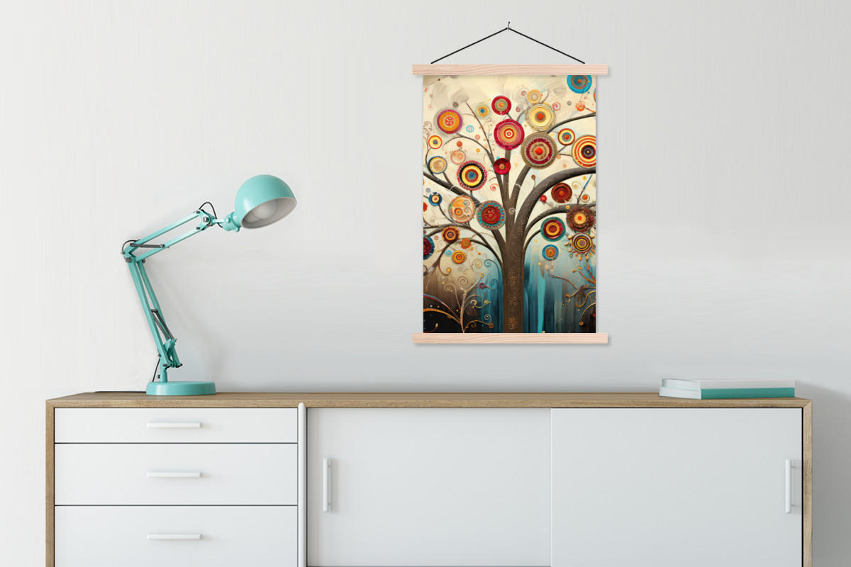 POSTER Baum - Baum des Lebens - Farbe 60x90 cm - Braun, Textil (60/90/0.15cm) - MuchoWow