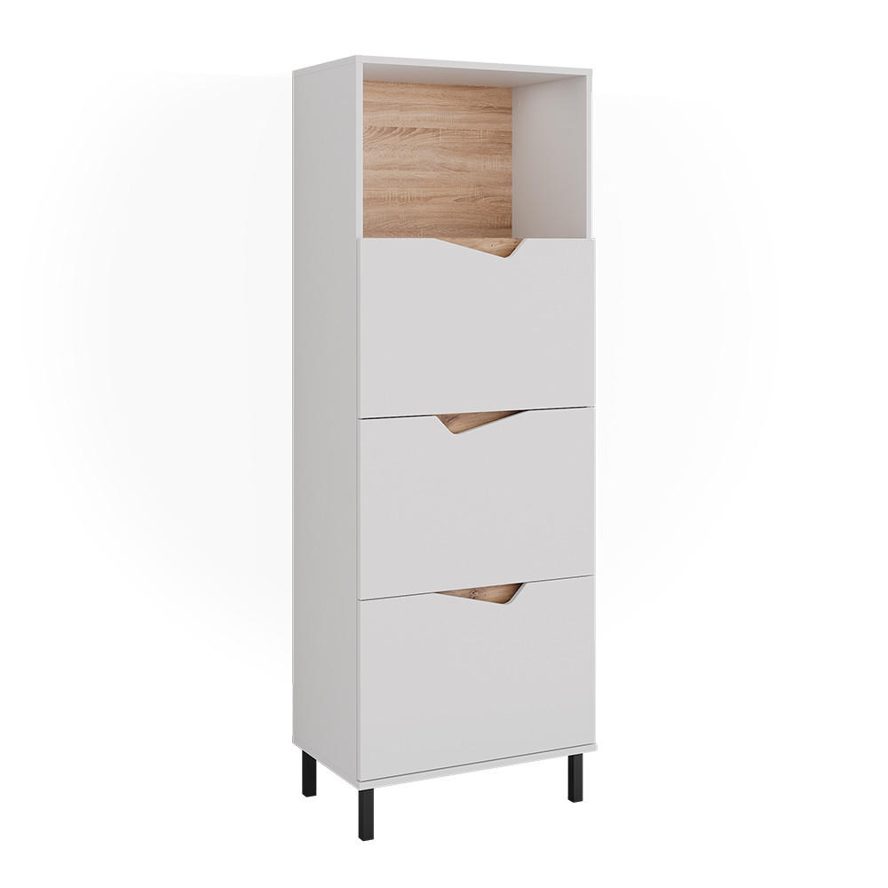 Vicco KREDENC Marelle Bílá/Artisan 60 x 169.5 cm se 4 přihrádkami