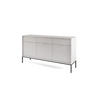 KOMMODE NOVA - KSZ154, Geriffelte Fronten, goldene Griffe 154x39x83 cm Grau - Graphitfarben/Schwarz, Holzwerkstoff/Kunststoff (154/83/39cm) - DomoHome