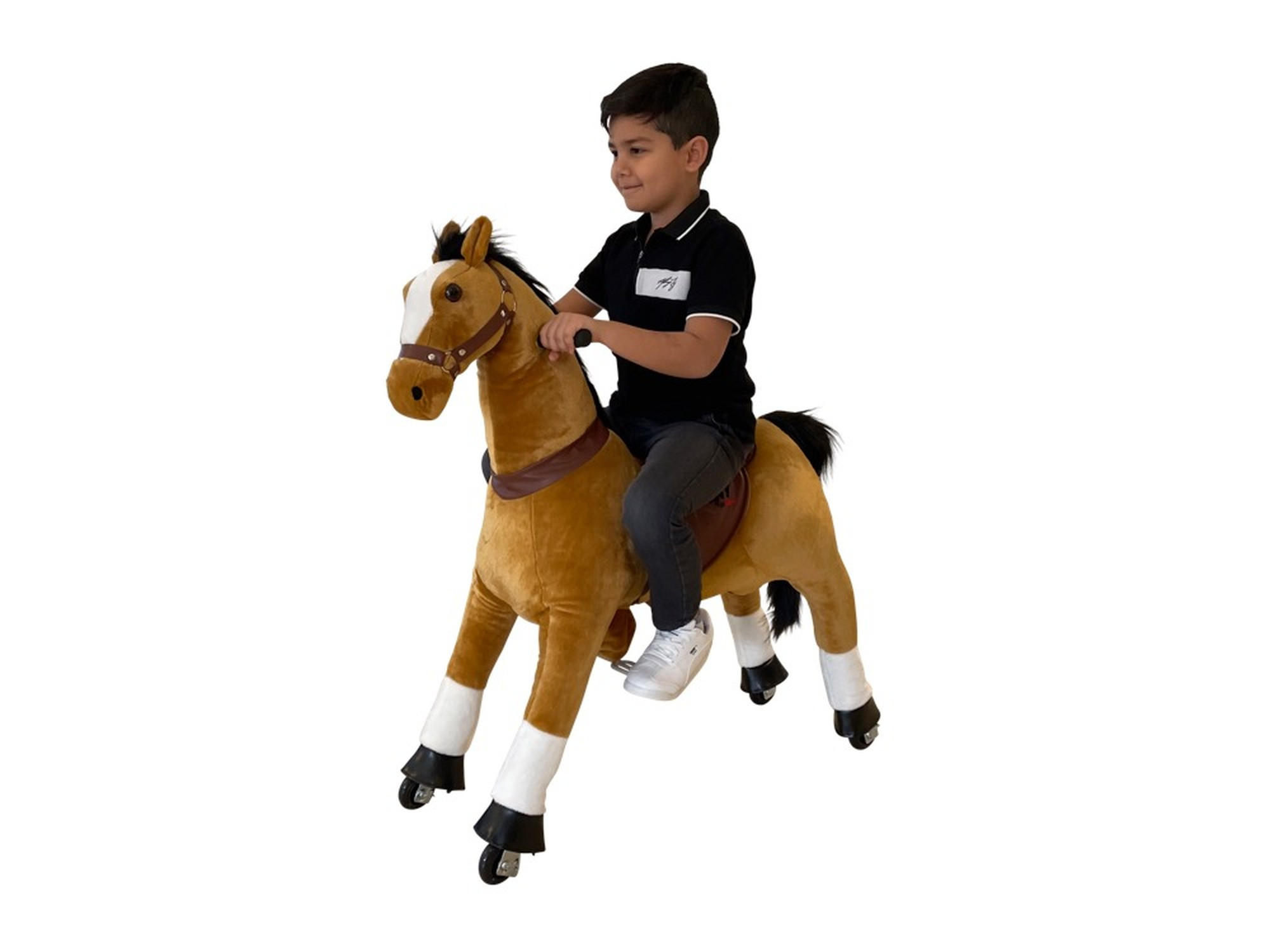 REITPFERD Flocke hellbraun Größe M - Hellbraun, Kunststoff (85/33/105cm) - TPFLiving
