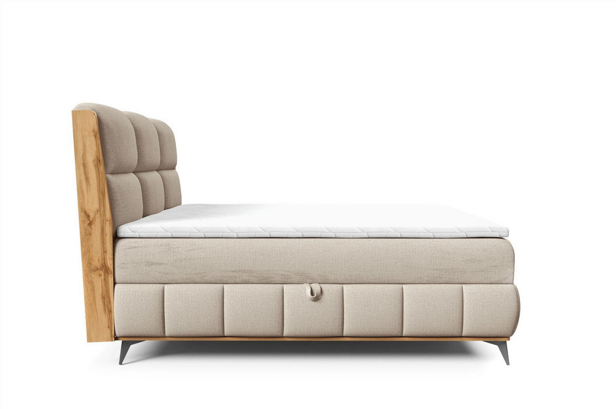 BOXBETT Charlie Premium - Beige, Holzwerkstoff/Textil (120/200cm) - Fun Möbel