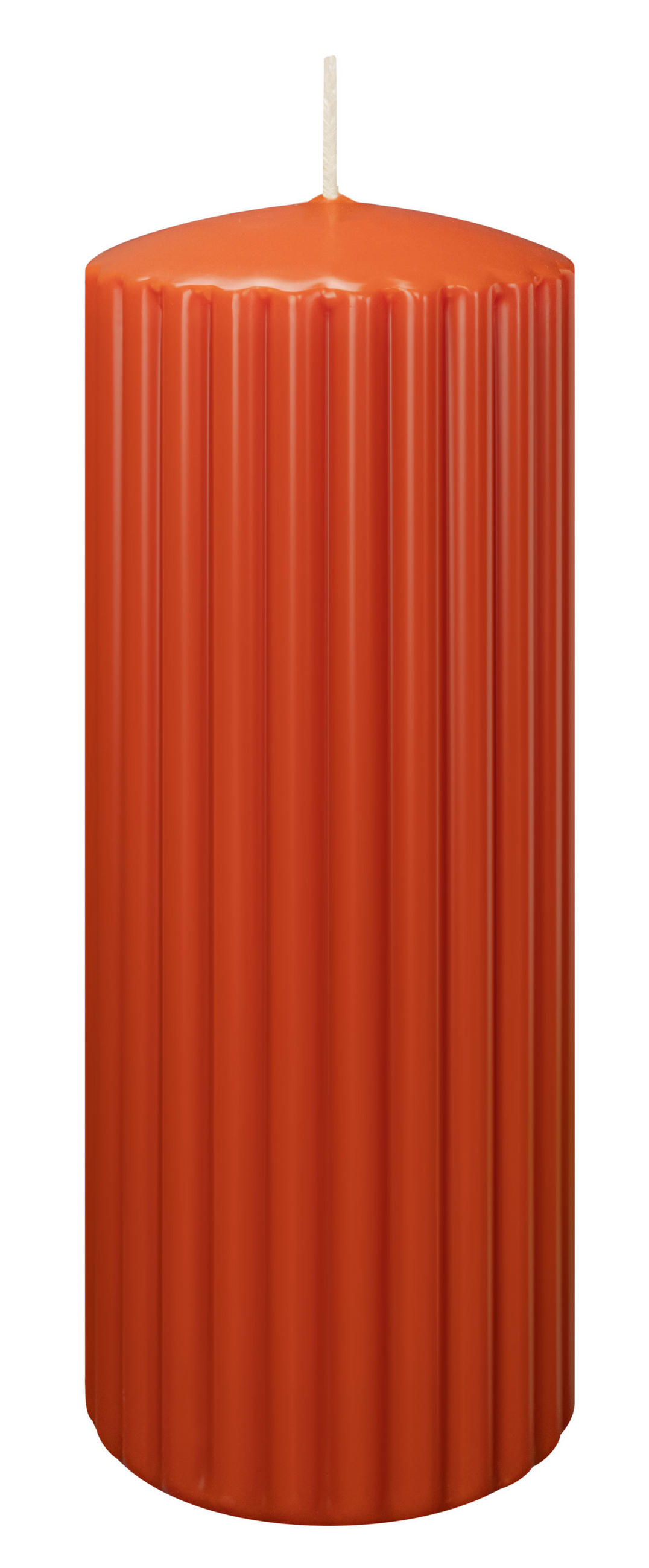 RILLEN KERZEN Dukat 200 x Ø 80 mm, 4 Stück - Terracotta, Paraffin (8/20/20cm) - Wiedemann Kerzen