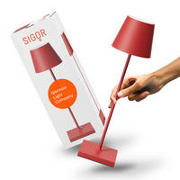 LED Akku-Tischlampe, Nuindie 3.0 feuerrot - Rot, Metall (38/10/38cm) - Sigor