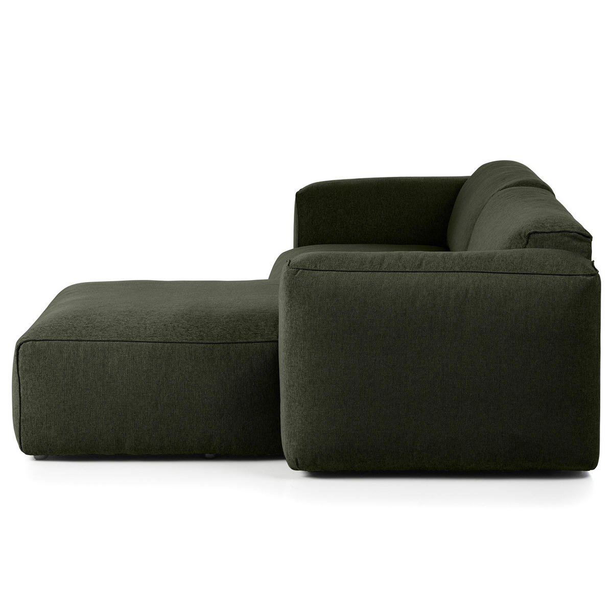 1,5-SITZER ECKSOFA mit Longchair - Schwarz/Grau, Kunststoff/Textil (260/173cm) - home24
