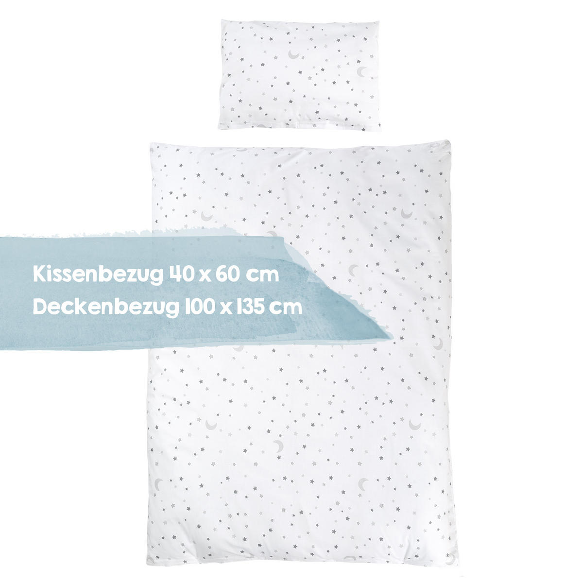 BABYBETTWÄSCHE Sternenzauber grau 100 x 135 cm - Weiß, Textil (100/135cm) - Roba
