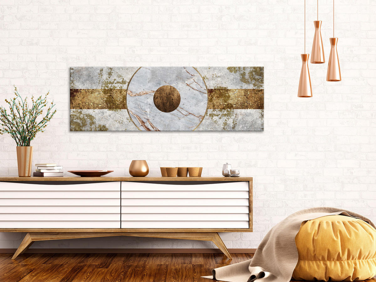 KUNSTDRUCK Gold 120/40 cm - Goldfarben/Grau, Textil (120/40cm) - KUNSTLOFT