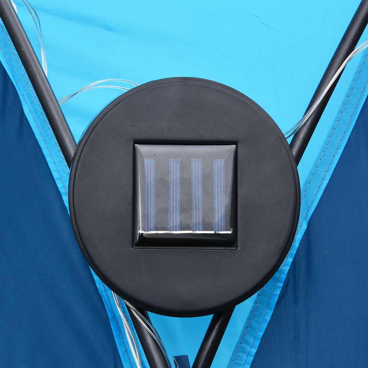 PARTYZELT Mit Led Und 4 Seitenwänden 3.6/3.6/2.3 M Blau - Blau, Textil (360/230/360cm) - vidaXL
