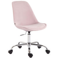 BÜROSTUHL Toulon, Samt Pink - Rosa, Textil/Metall (48/52/54cm) - TPFLiving