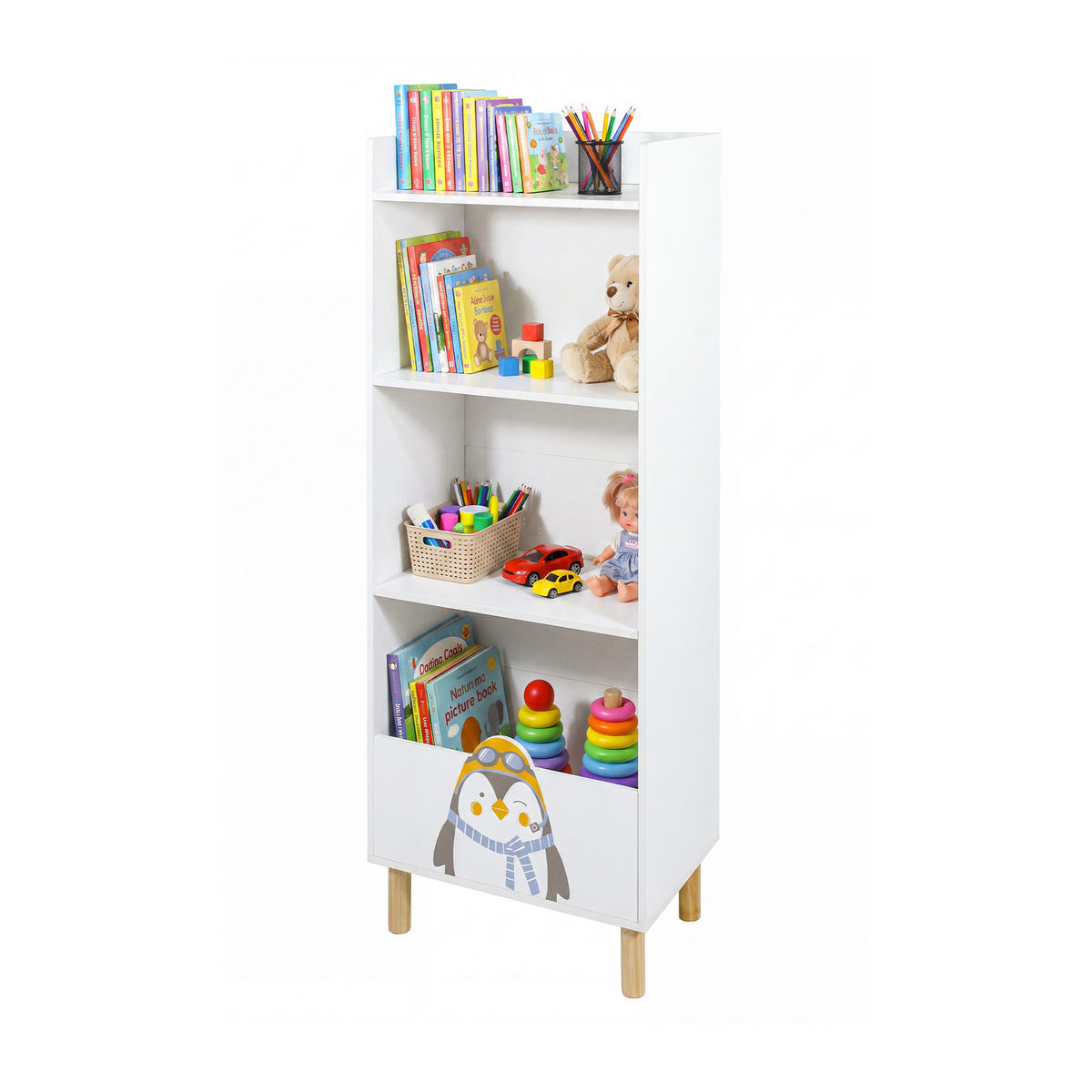 KINDERBÜCHERREGAL Weiß 47/30/118 - Weiß, Holz (47/118/30cm) - Mobili Rebecca