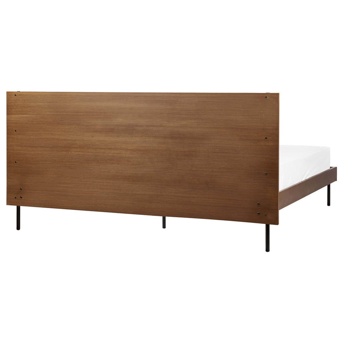 BETT mit Lattenrost 180x200 cm Dunkler Holzfarbton Libermont - Dunkelbraun, Holzwerkstoff (180/200cm) - Beliani