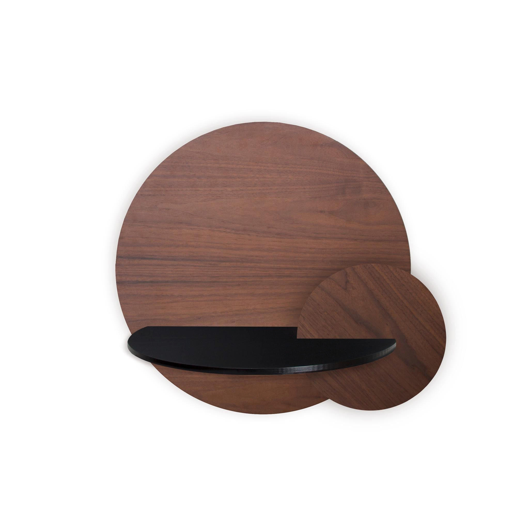 NACHTSTAND ALBA mit verstecktem Aufbewahrungskreis - Walnussfarben/Schwarz, Holz (60/55/45cm) - Woodendot