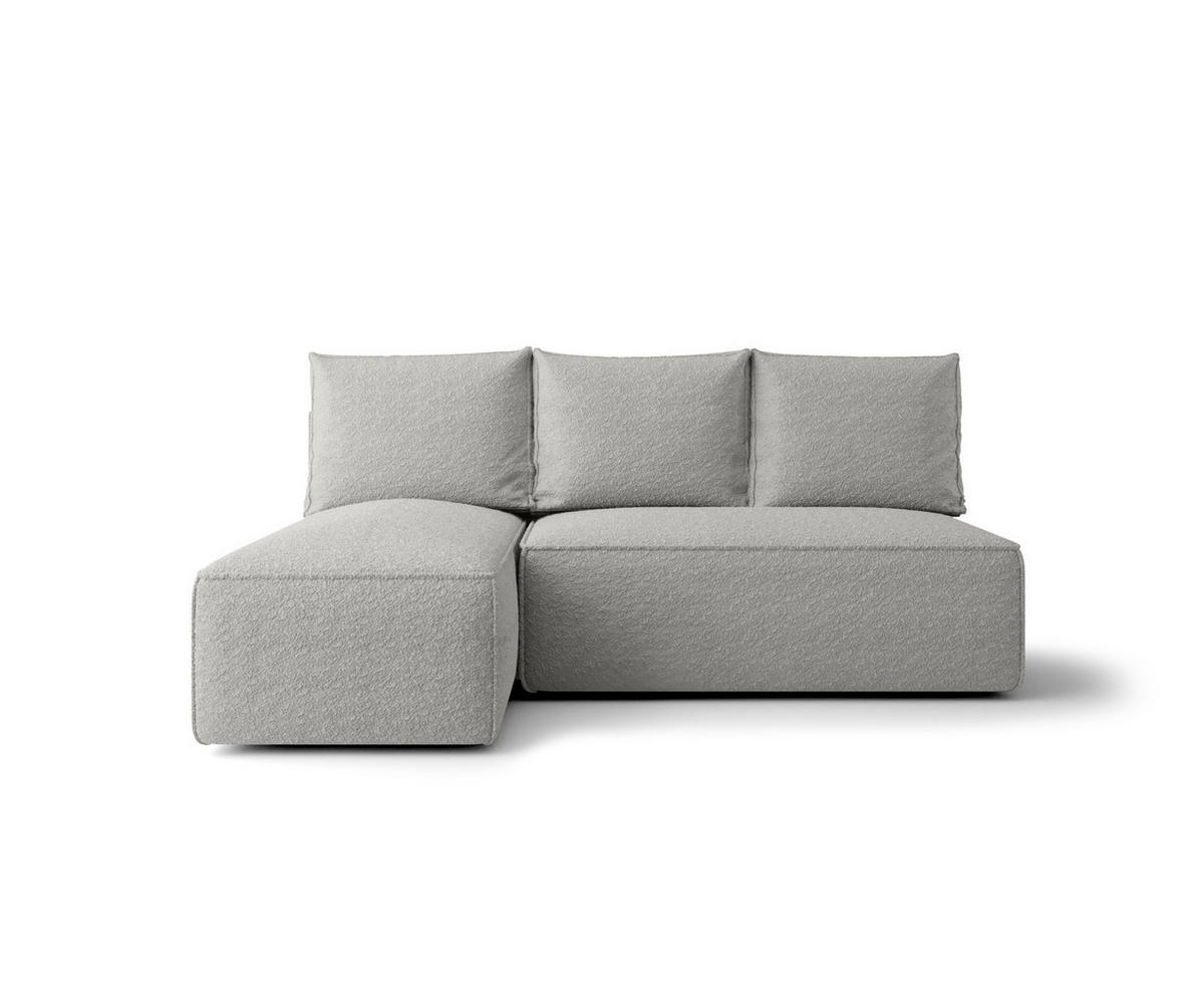 ECKSOFA mit Schlaffunktion SAVIO MINI Quelle 83 Links - Grau, Textil (200/140cm) - Bedante