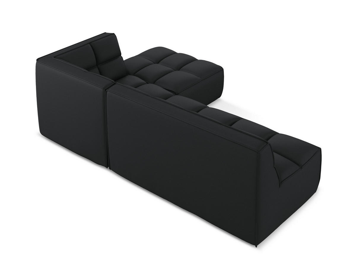 ECKSOFA Beidseitig Kunstleder Schwarz - Schwarz/Grau, Leder/Kunststoff (258/178cm) - Makamii