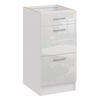 KÜCHENUNTERSCHRANK D40 3SZ weiss glanz - Weiß Hochglanz, Holzwerkstoff (40/82/44cm) - roe furniture