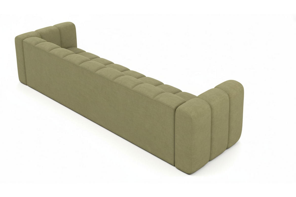 COUCH, Fünfsitzer-Sofa Grand, Veloursstoff Salvador, Olive - Olivgrün, Holz (314/70/87cm) - Kaiser Möbel