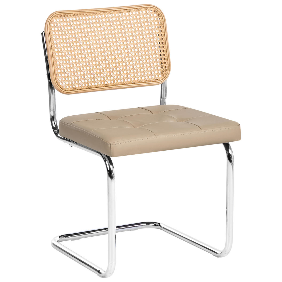 ESSZIMMERSTUHL 2er-Set Metall Taupe Ethete - Hellbraun, Kunststoff (49/83/54cm) - Beliani