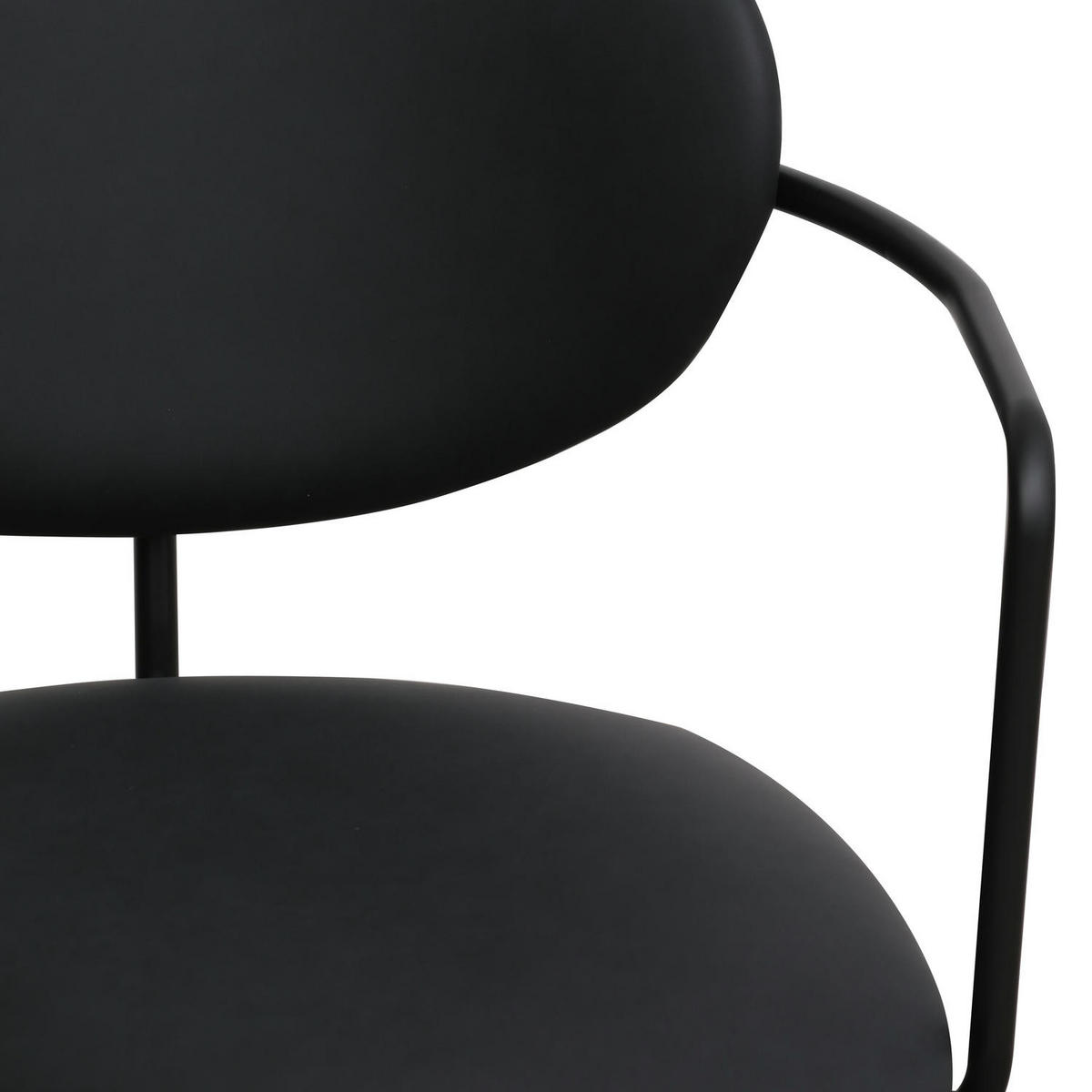 DREHSTUHL höhenverstellbar in Kunstleder Schwarz - Schwarz, Textil/Metall (54/71/57cm) - Furnhouse