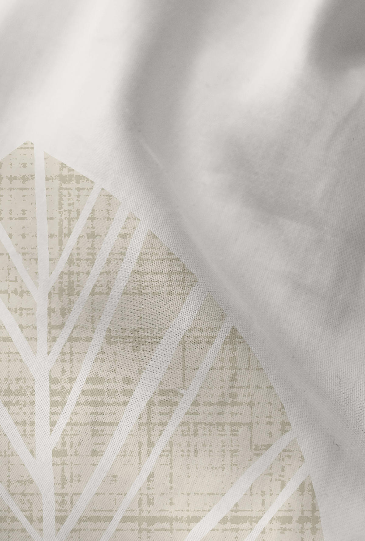 BETTWÄSCHE-GARNITUR Premium Biber Blätter Groß natur, 135x200 cm + 80x80 cm - Naturfarben, Textil (135/200cm) - biberna