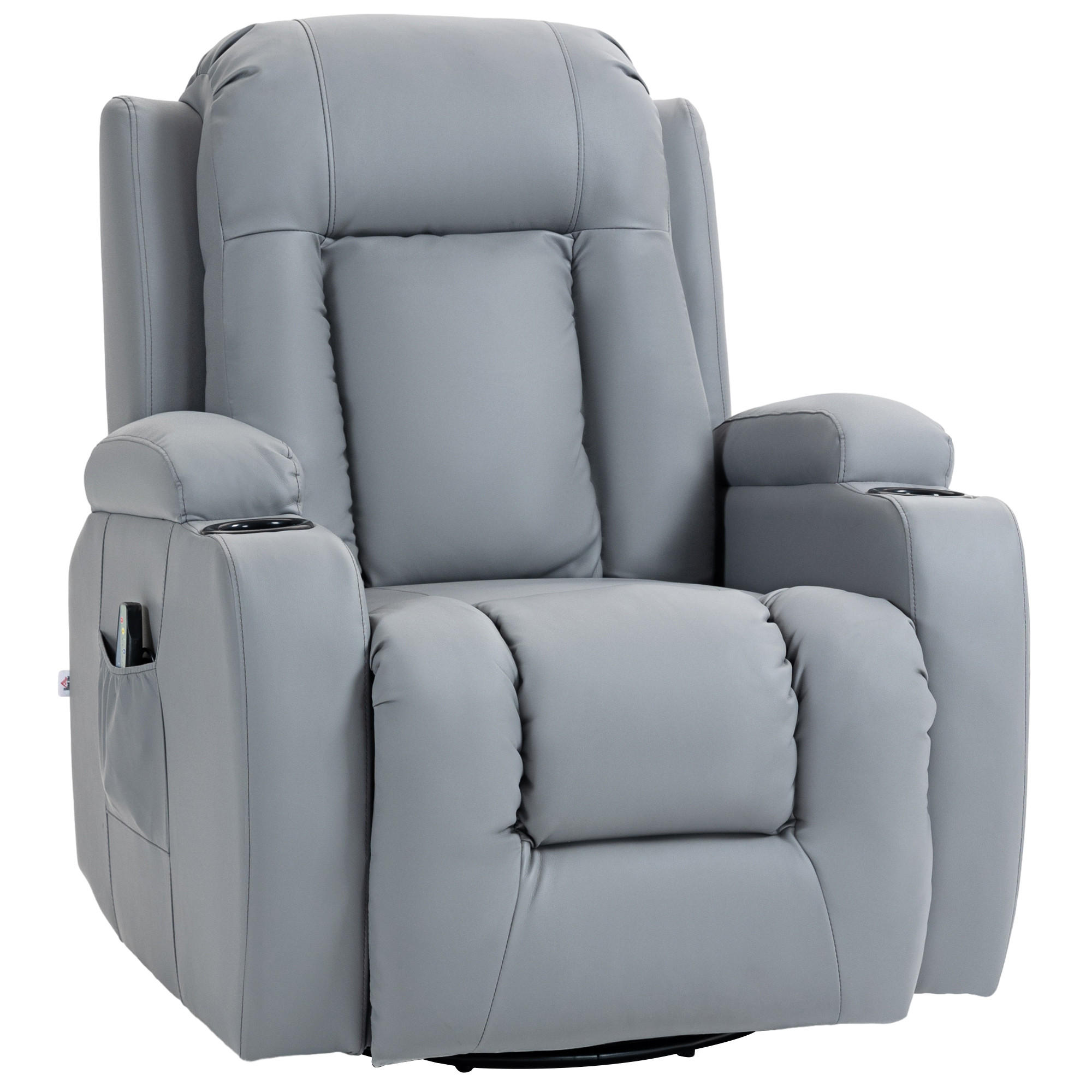 MASSAGESESSEL Kunstleder Hellgrau - Hellgrau, Leder (94/104/85cm) - HOMCOM