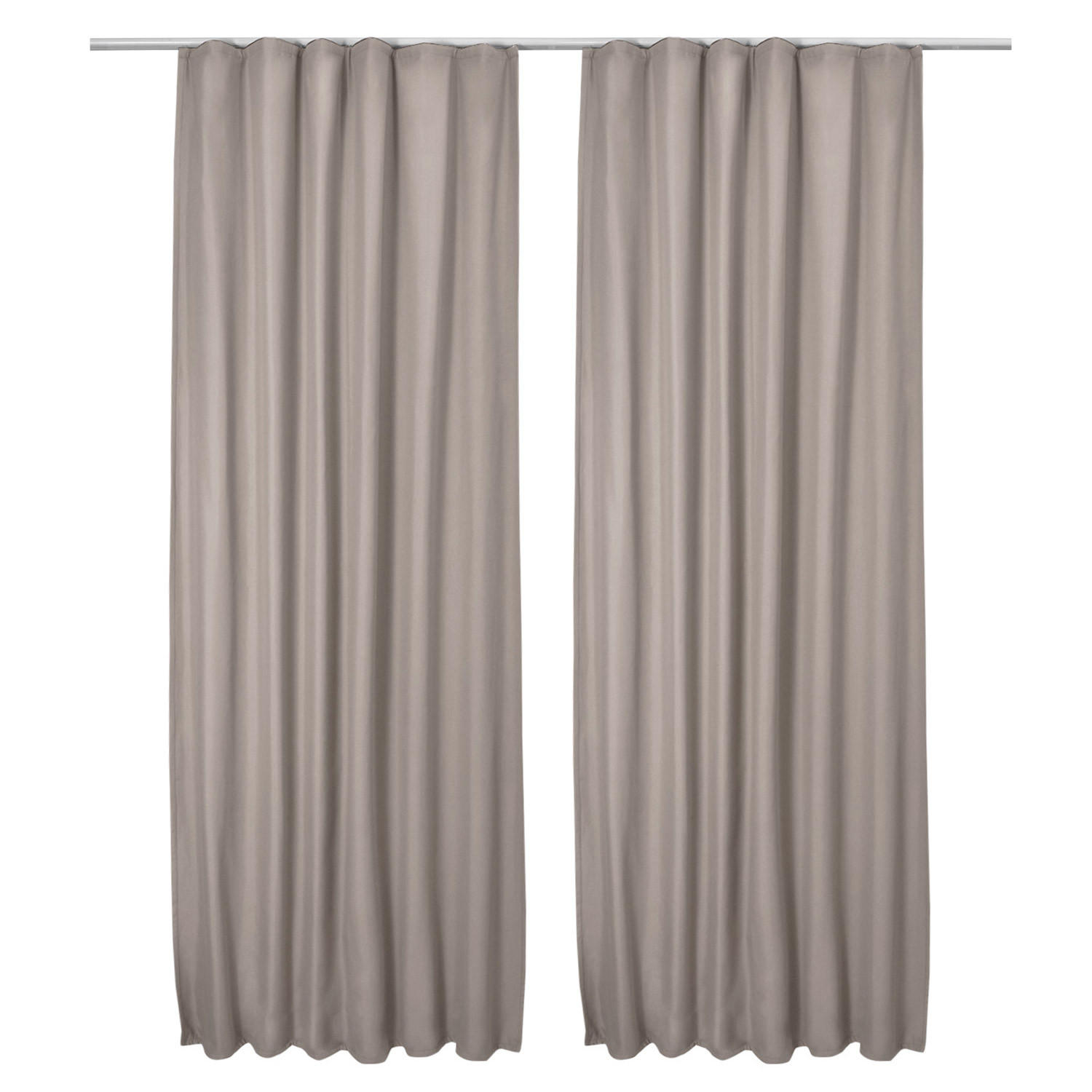 VORHANG Amelie TK mit Kräuselband 140x245cm Sand (2tlg) - Sandfarben, Textil (140/245/1cm) - Beautissu 