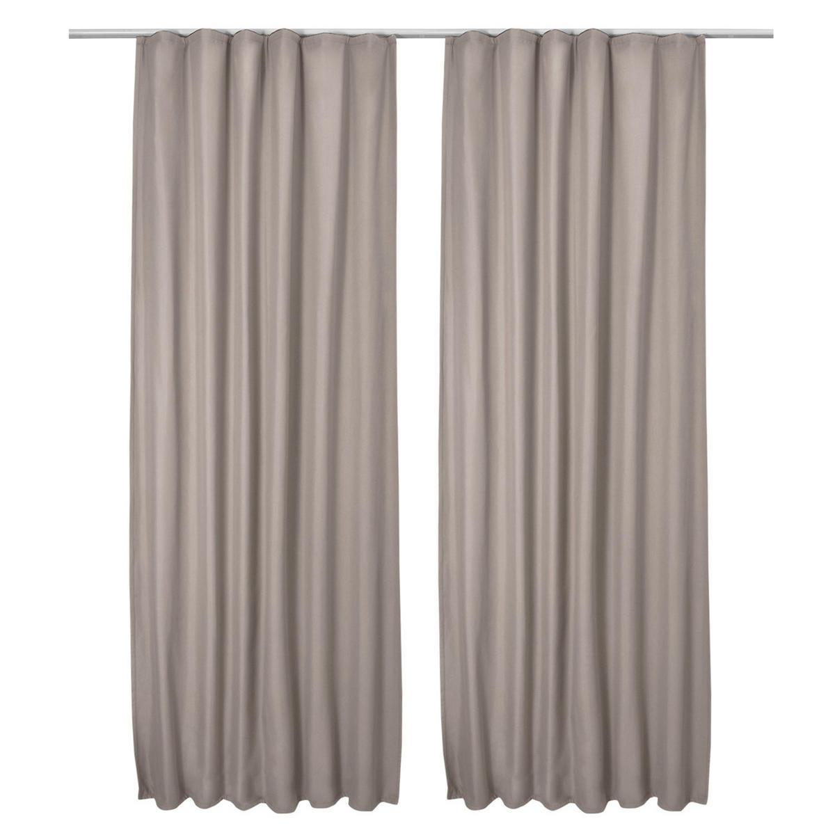 VORHANG Amelie TK mit Kräuselband 140x245cm Sand (2tlg) - Sandfarben, Textil (140/245/1cm) - Beautissu 