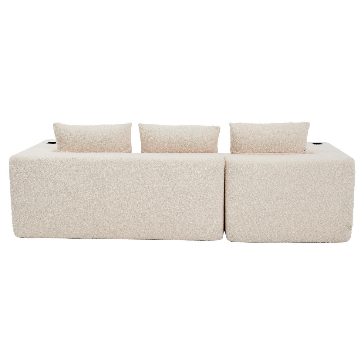ECKSOFA 255/161/64 cm Beige mit Getränkehalter - Beige, Textil (258/163cm) - Oxeza