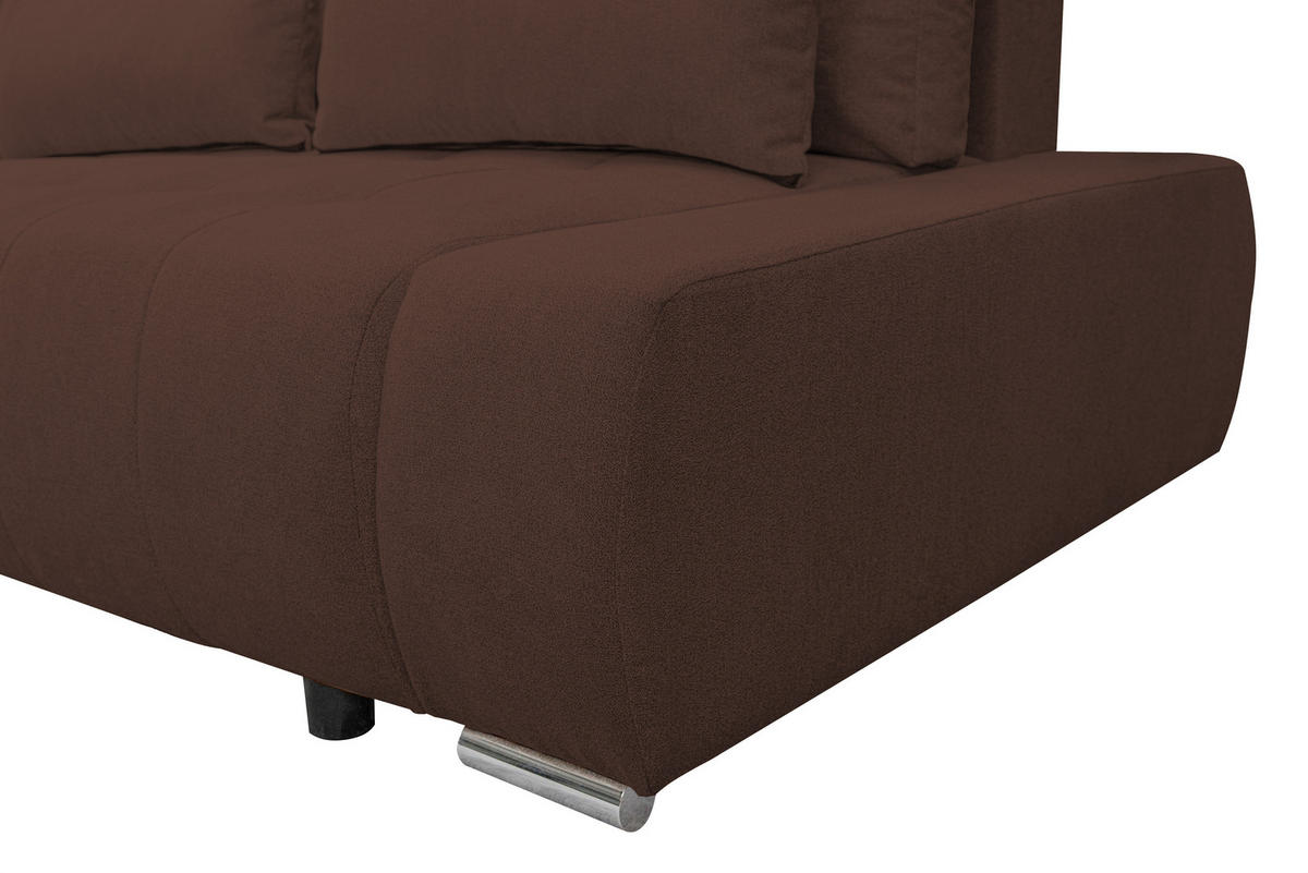 ECKSOFA Bloom mit Bettkasten und Schlaffunktion L-Form - Braun, Textil (267/185cm)