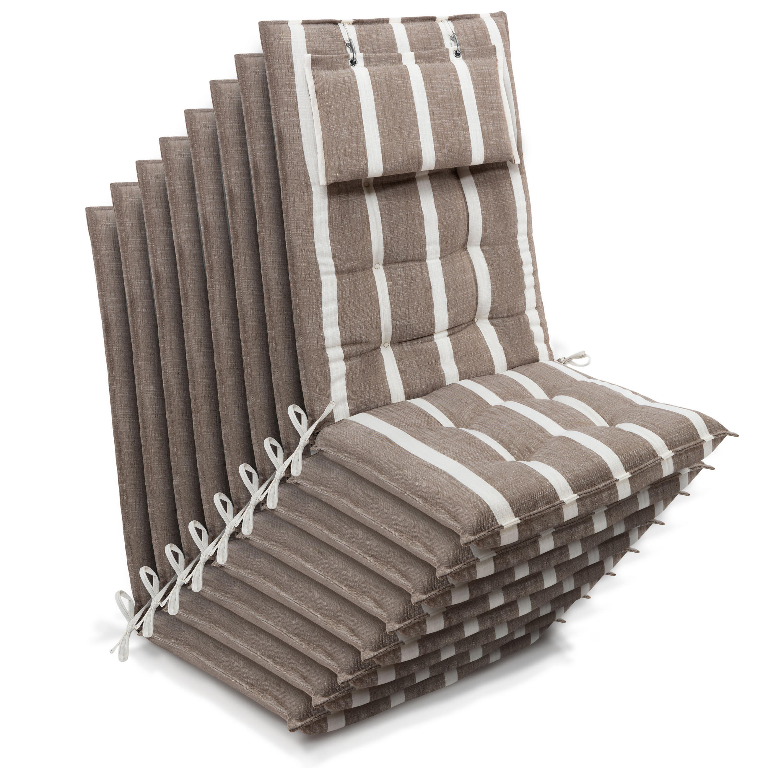 HOCHLEHNER Sun-HL 119x50x8cm Beige-Weiß-Gestreift (8tlg) - Beige, Textil (50/120cm) - Beautissu 