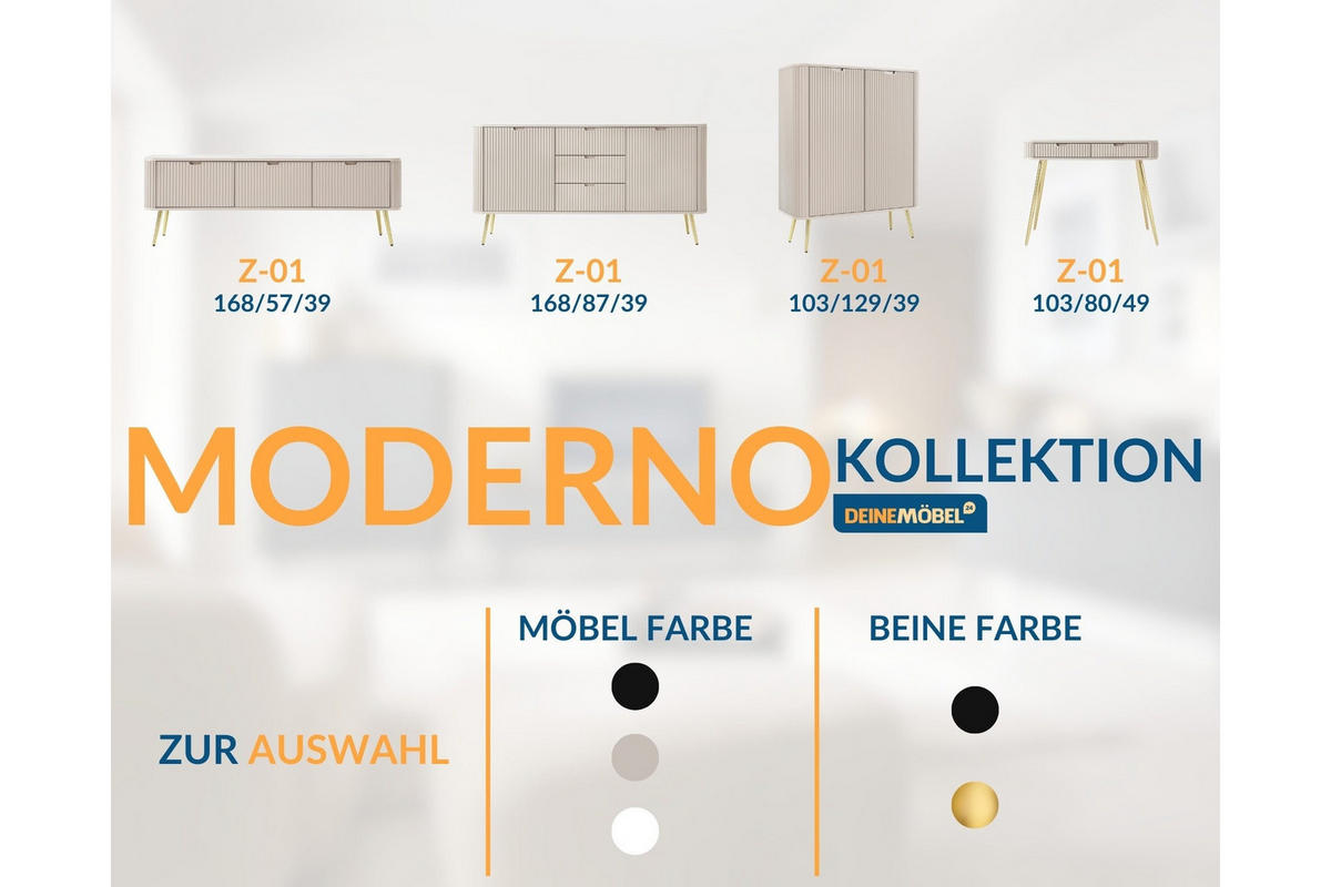 SCHMINKTISCH MODERNO 103/80/49 in Caschmir/Gold - Goldfarben/Creme, Holzwerkstoff (49/103/80cm) - Deine Möbel 24