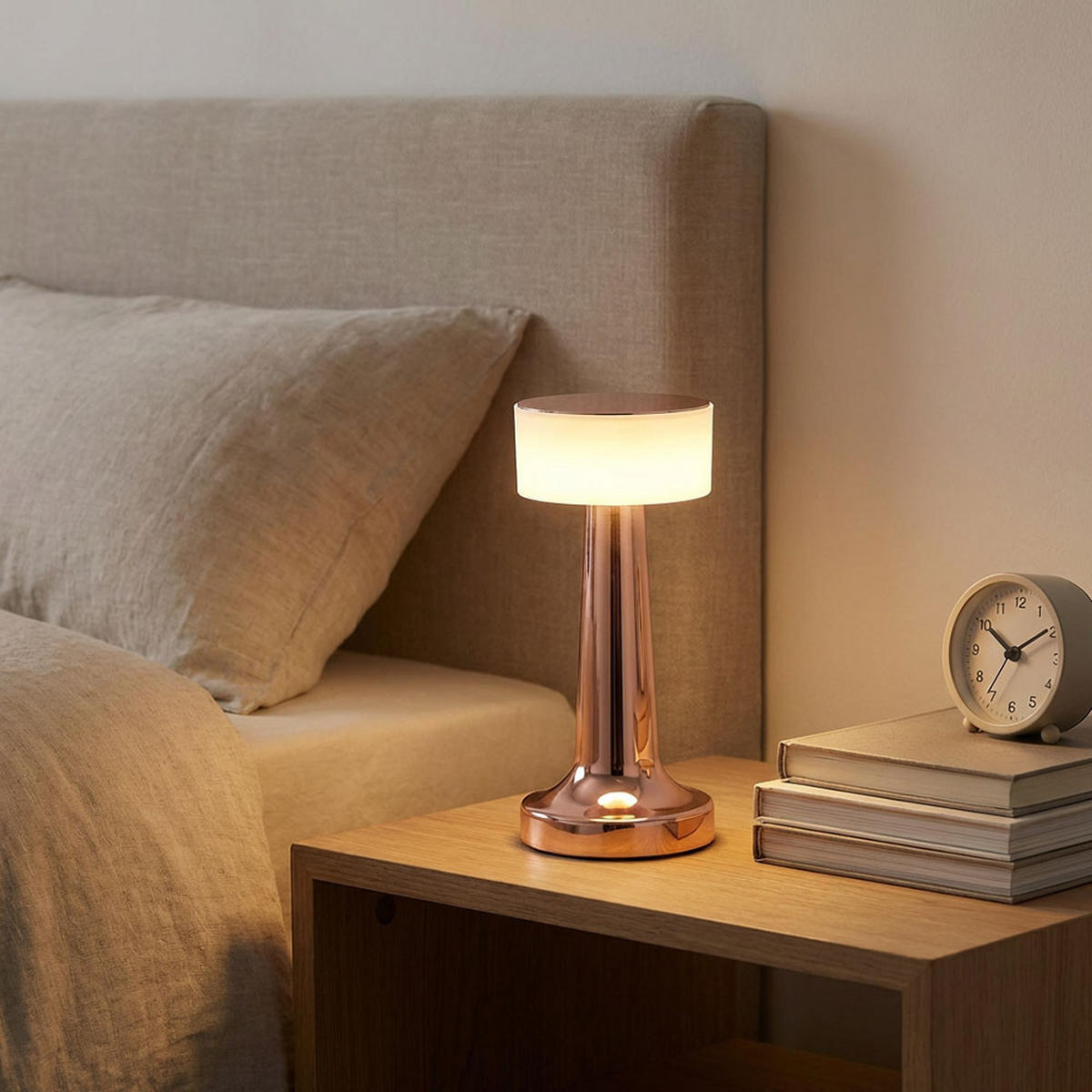 LED TISCHLEUCHTE Angelika Kupfer 2er Set - Kupferfarben, Kunststoff (9.5/9.5/21.5cm) - Globo Lighting