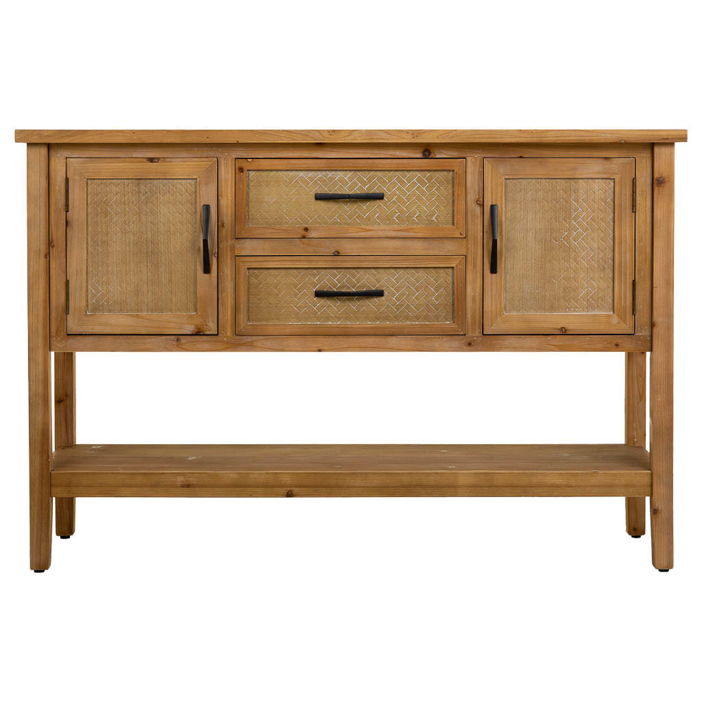 KONSOLENTISCH aus Holz und Metall braun, 122x35x82 cm - Braun, Holz (35/122/81.5cm) - Wanderlust