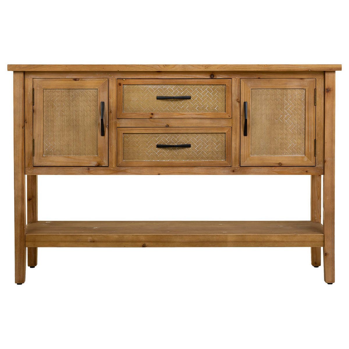 KONSOLENTISCH aus Holz und Metall braun, 122x35x82 cm - Braun, Holz (35/122/81.5cm) - Wanderlust