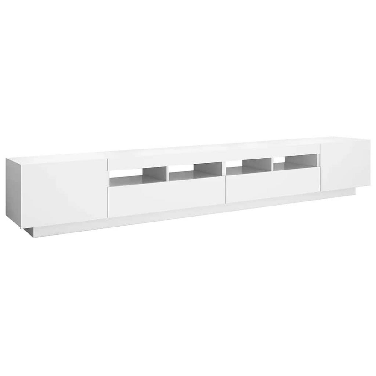 TV-SCHRANK Mit Led-Leuchten Weiss 260/35/40Cm - Weiß, Holzwerkstoff (35/40/260cm) - vidaXL