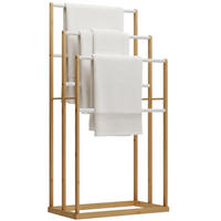 HANDTUCHHALTER eckig 42/24/82 cm Holz Natura - Eukalyptusholzfarben, Holz (42/82/24cm) - CLP