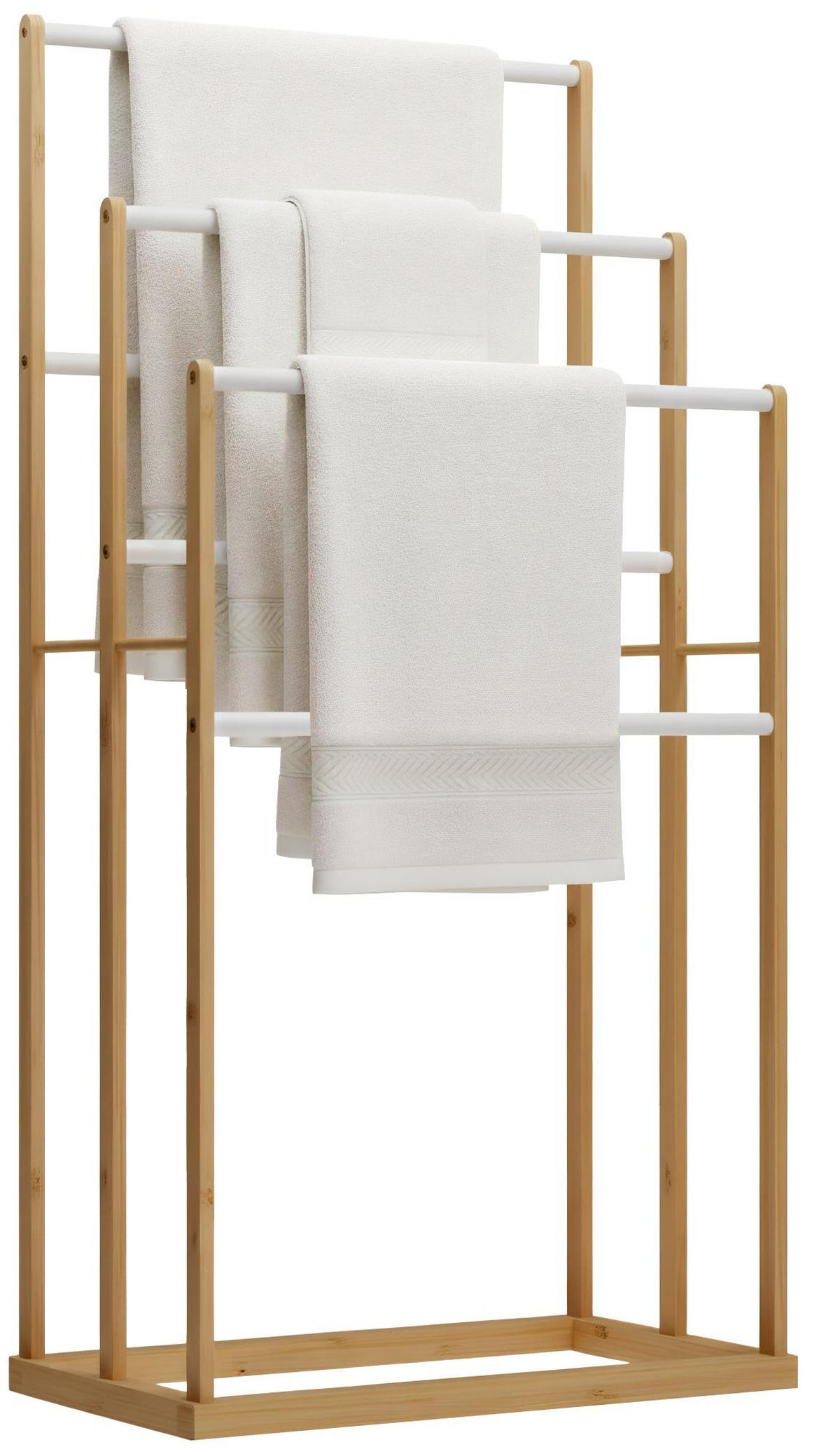 HANDTUCHHALTER eckig 42/24/82 cm Holz Natura - Eukalyptusholzfarben, Holz (42/82/24cm) - CLP