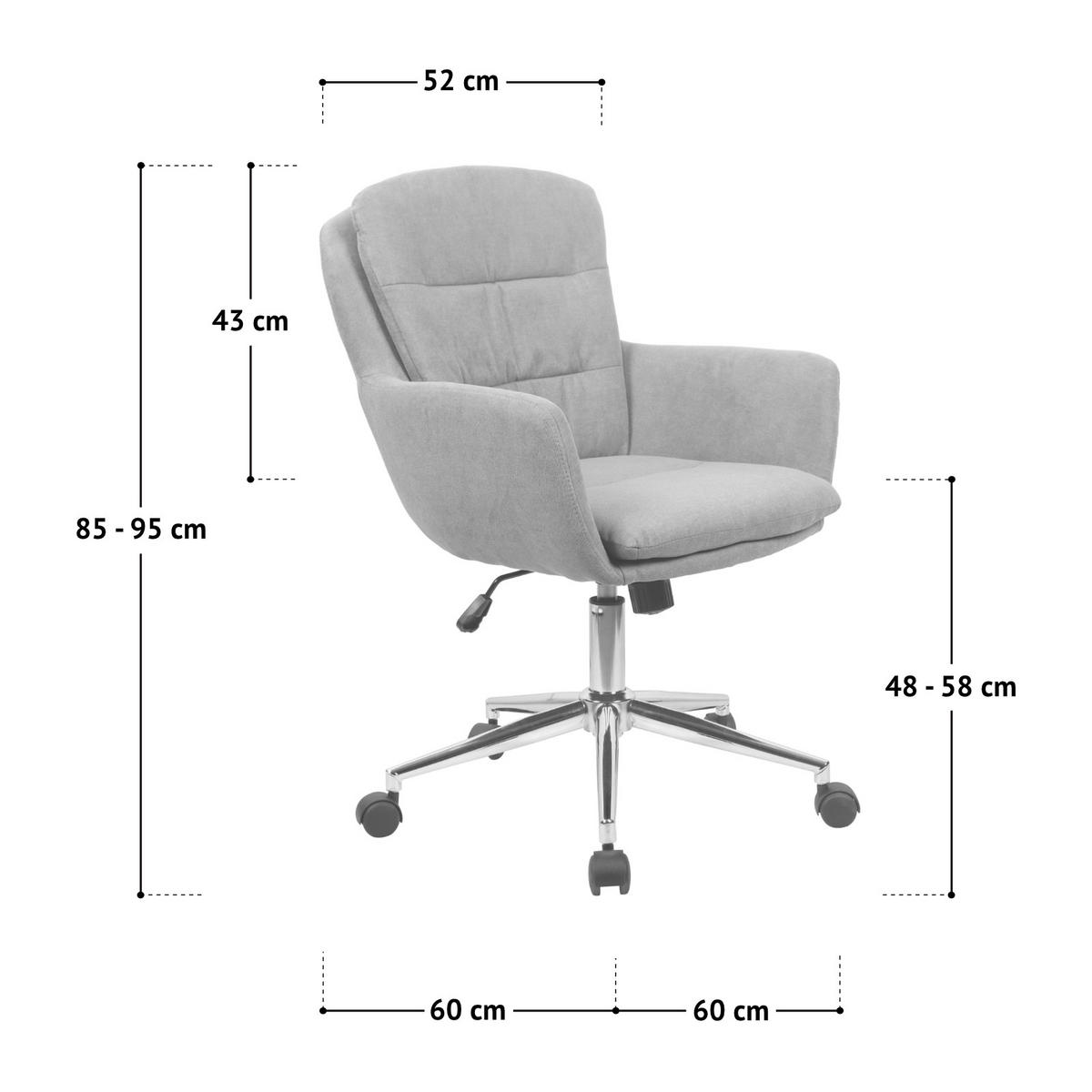 BÜROSTUHL Marte Drehstuhl höhenverstellbar Stoffbezug mit Rollen Beige - Beige, Textil (60/84/60cm) - SVITA