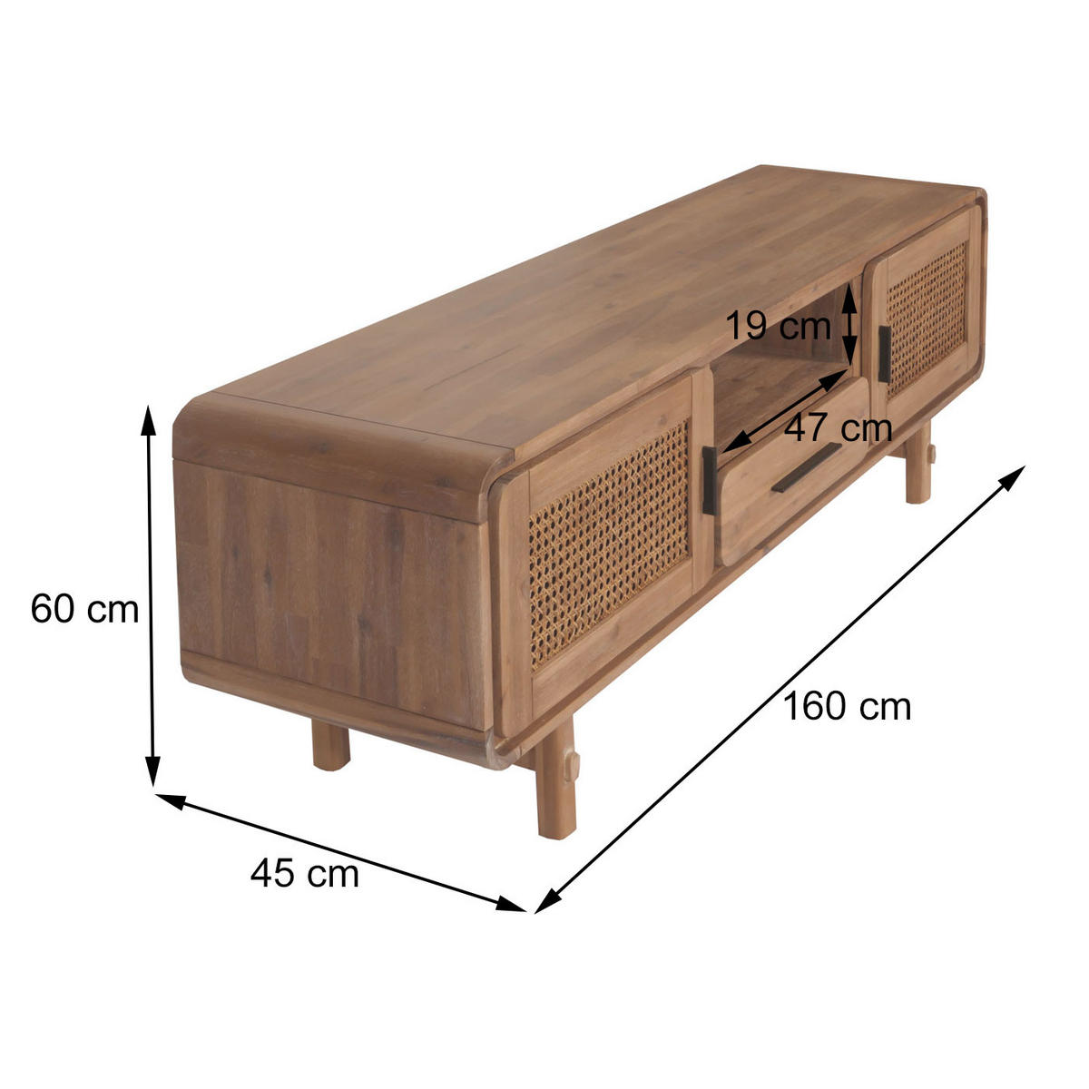 TV-RACK Braun - Braun, Holz (160/60/45cm) - MCW