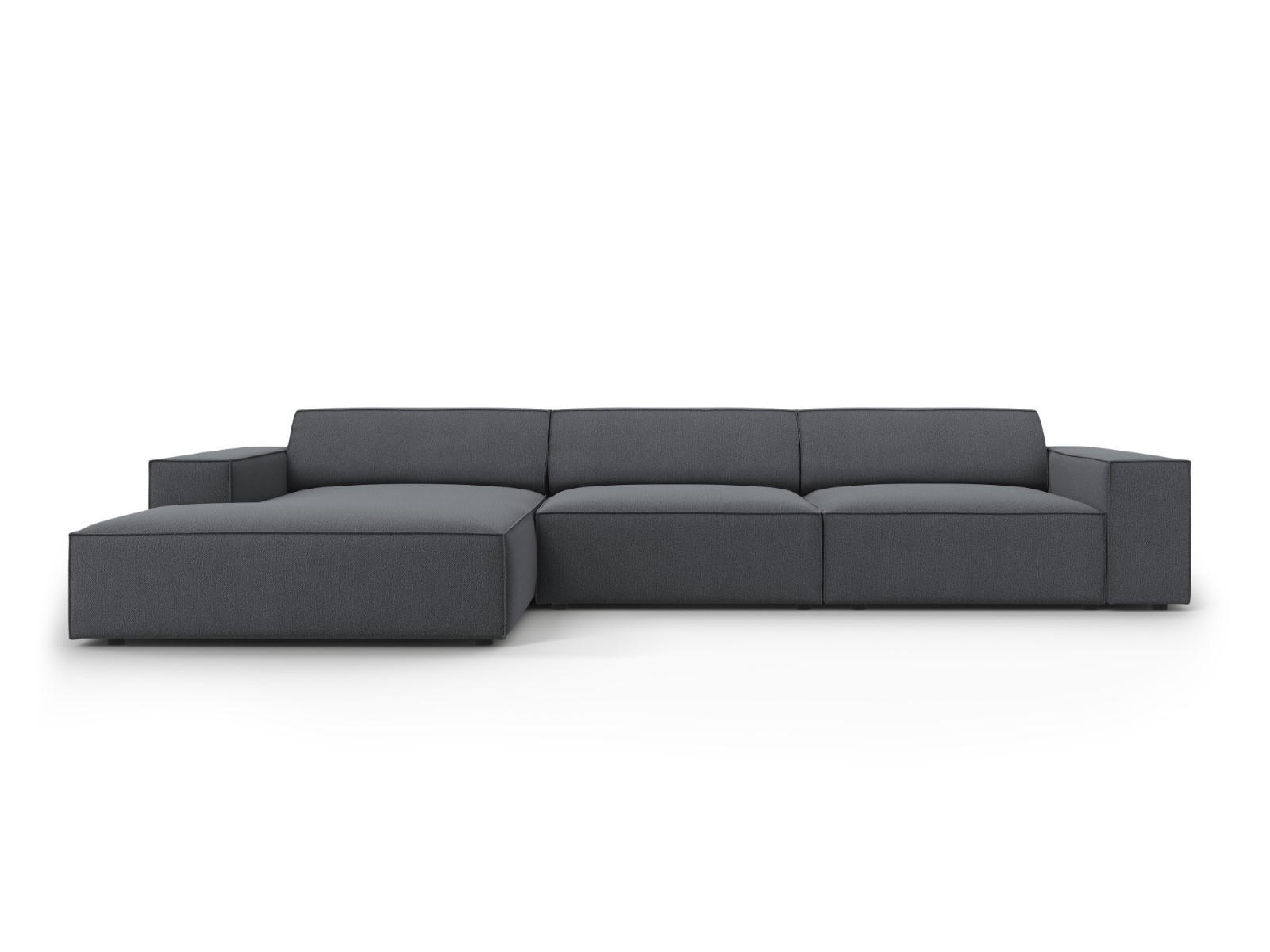 ECKSOFA links Jodie aus strukturiertem Stoff dunkelgrau 4 Sitzplätze - Dunkelgrau, Textil (166/284cm) - Micadoni