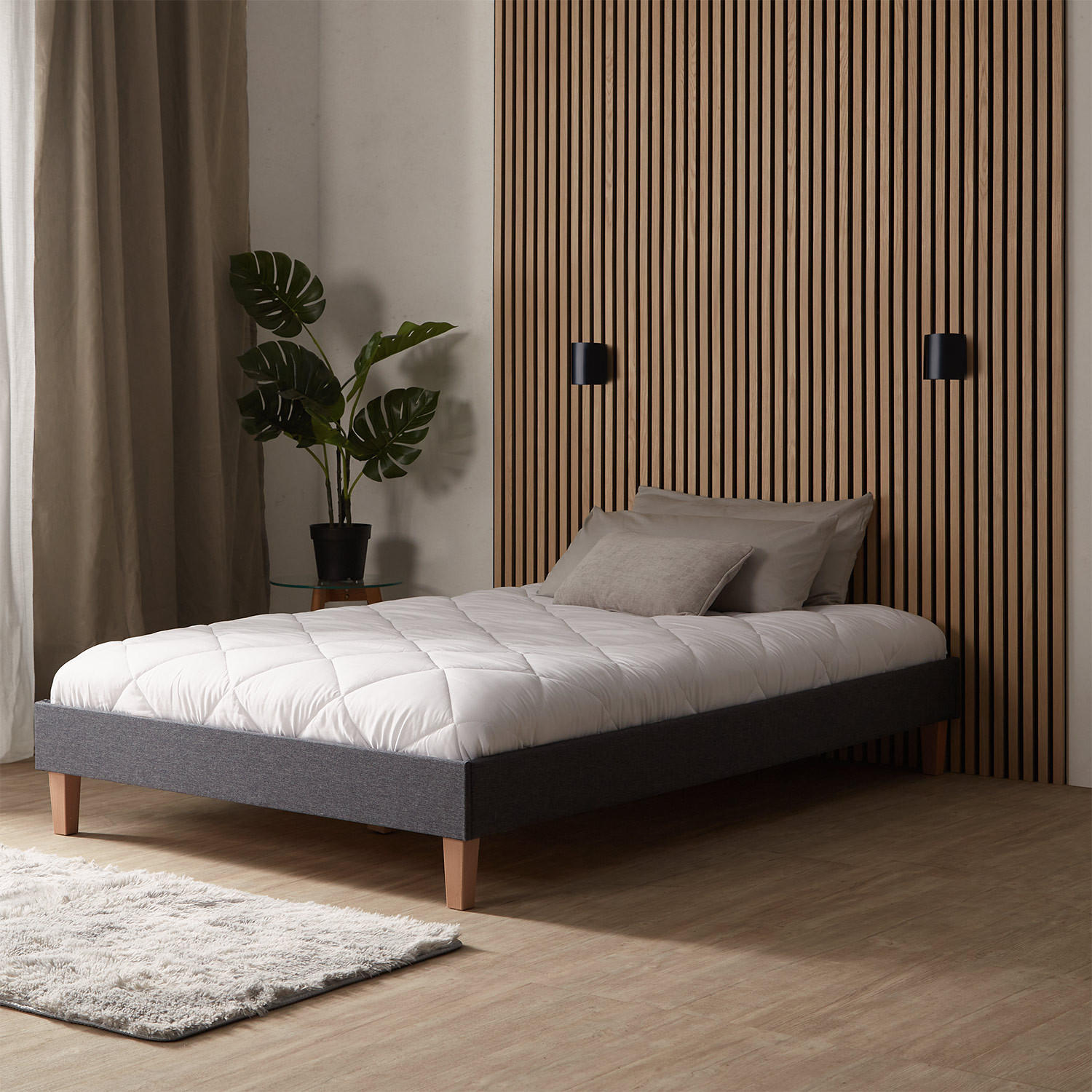 POLSTERBETT mit Lattenrost 120/200 cm in Grau - Grau, Textil (120/200cm) - Homestyle4u