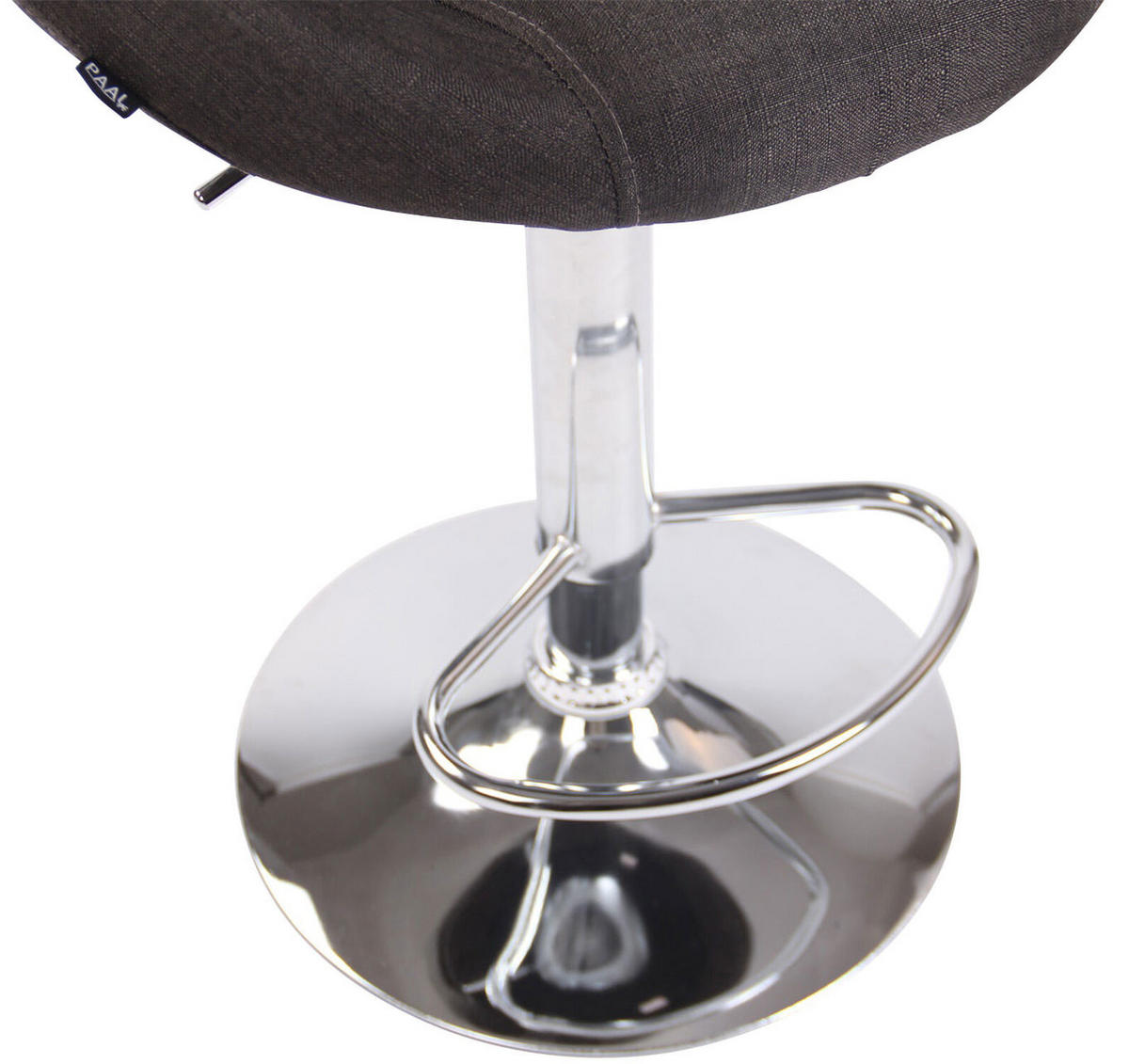 BARHOCKER Olin, Gestell Metall in Chromoptik, Stoff Dunkelgrau - Chromfarben/Dunkelgrau, Textil/Metall (53/100/47cm) - TPFLiving