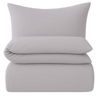 BETTWÄSCHE 135x200 Interlock Jersey Bettbezug einfarbig Baumwolle Grau Uni - Made in Germany - Grau, Textil (135/200cm) - Carpe Sonno