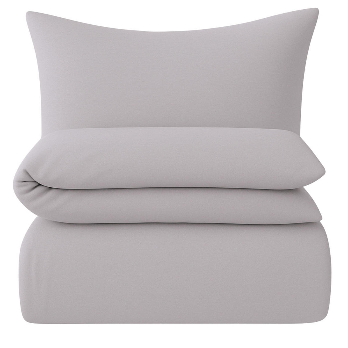 BETTWÄSCHE 135x200 Interlock Jersey Bettbezug einfarbig Baumwolle Grau Uni - Made in Germany - Grau, Textil (135/200cm) - Carpe Sonno