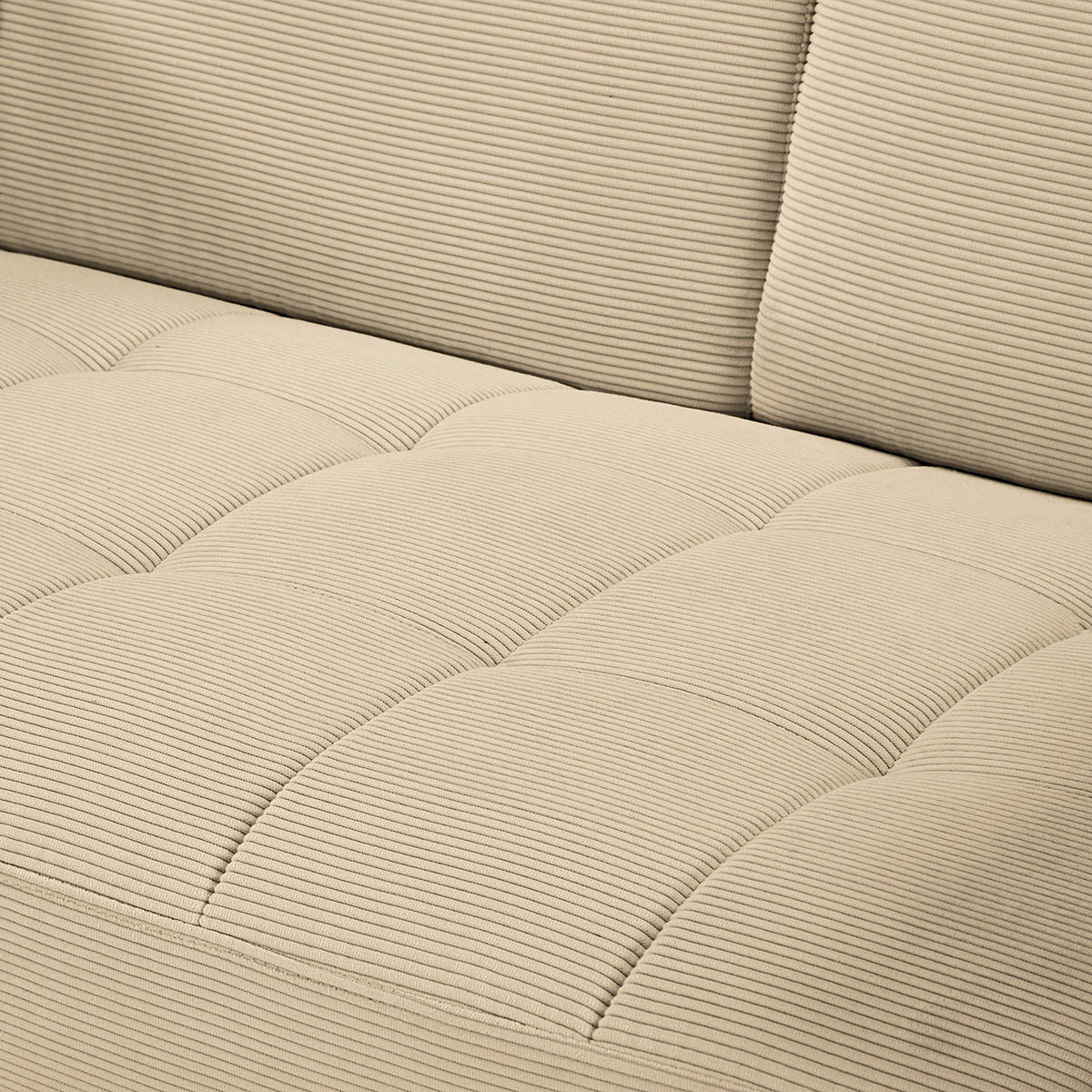 2-SITZER SOFA - Beige - Cord - Stahl - 142 x 82 x 76 cm - Beige/Schwarz, Textil/Metall (142/82/76cm) - home24