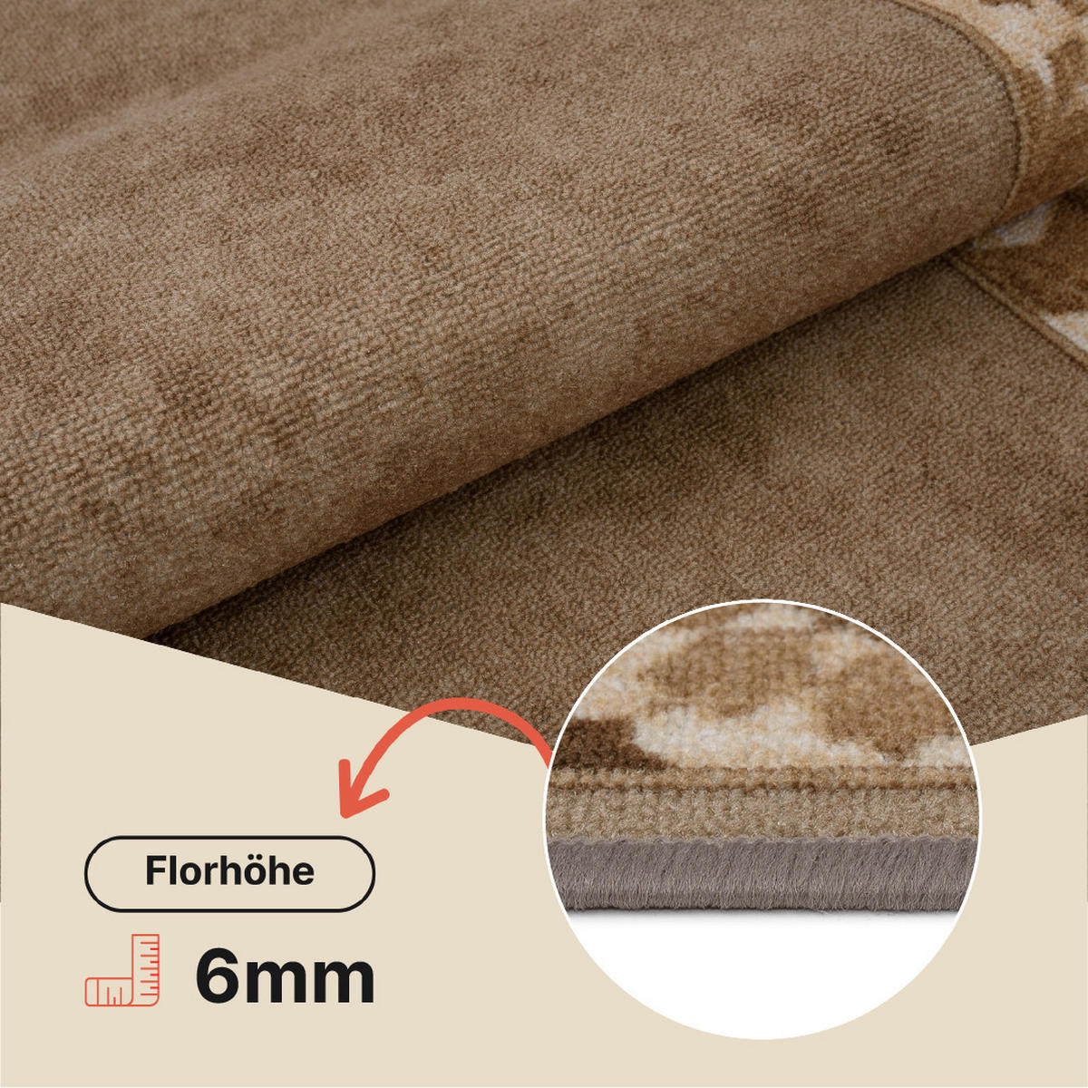 TEPPICHLÄUFER Anti-Rutsch Beige rutschfest Gummiunterlage 100/1300 cm - Beige, Textil (100/1300cm) - Tapiso